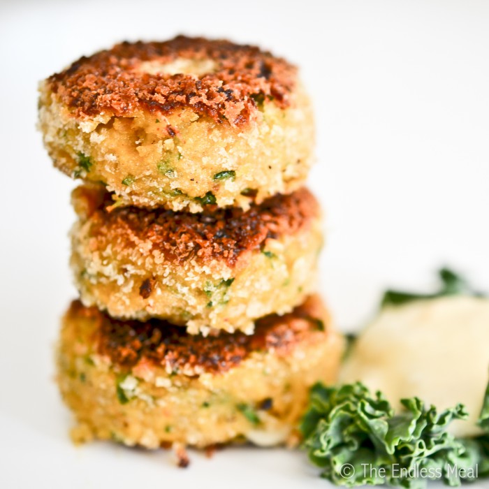 Chickpea and Pumpkin Fritters with Preserved Lemon Aioli