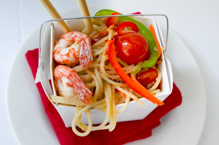 Spicy Peanut, Coconut and Prawn Noodles