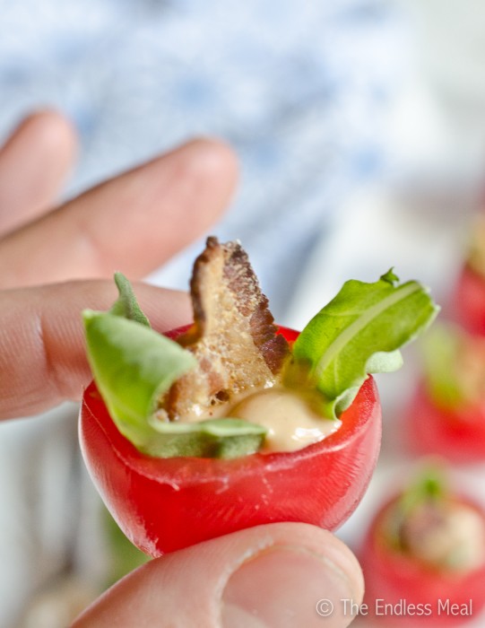 Bite Sized Appetizers: Mini BLT Cups by The Endless Meal