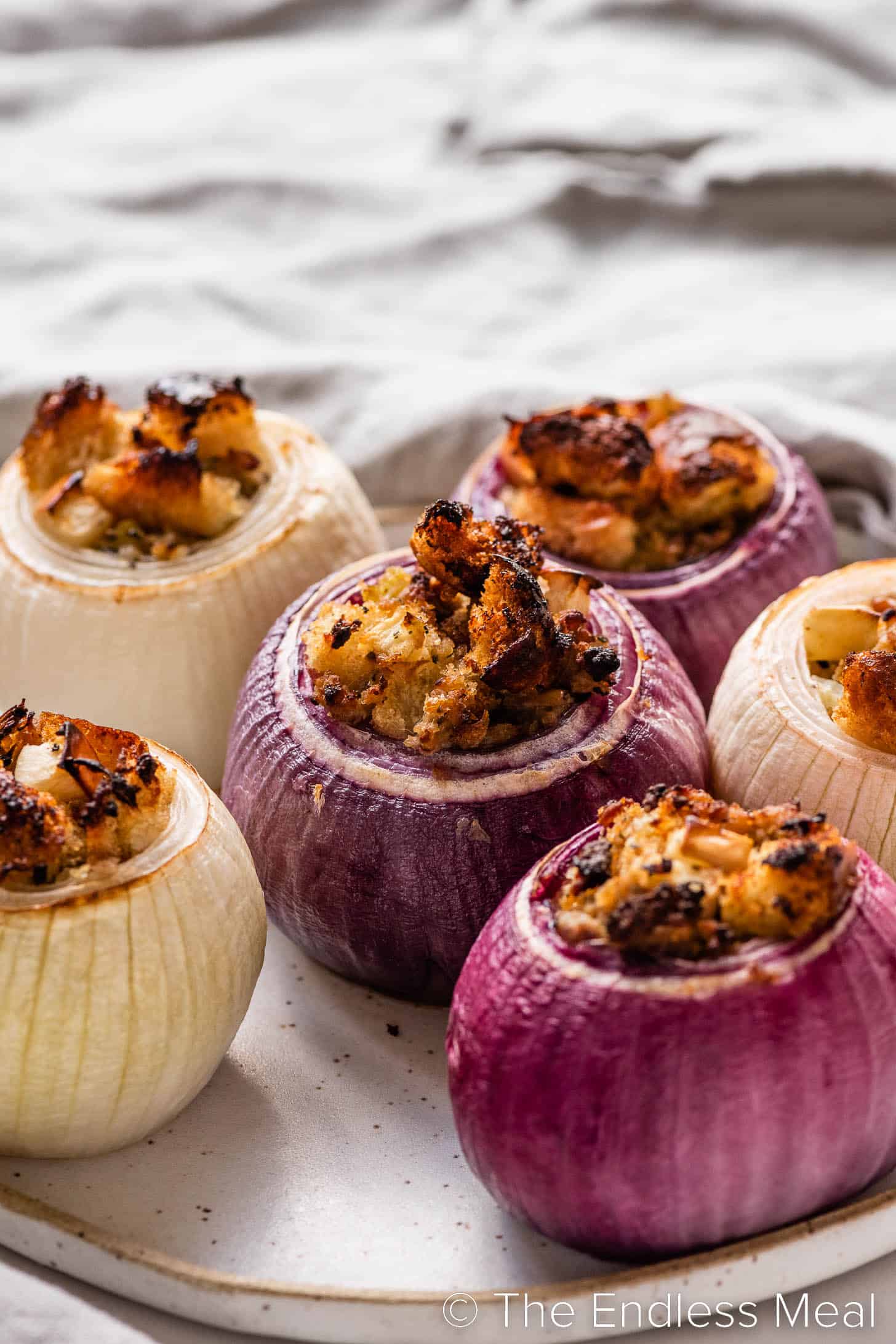 Stuffed Onions on a serving plate