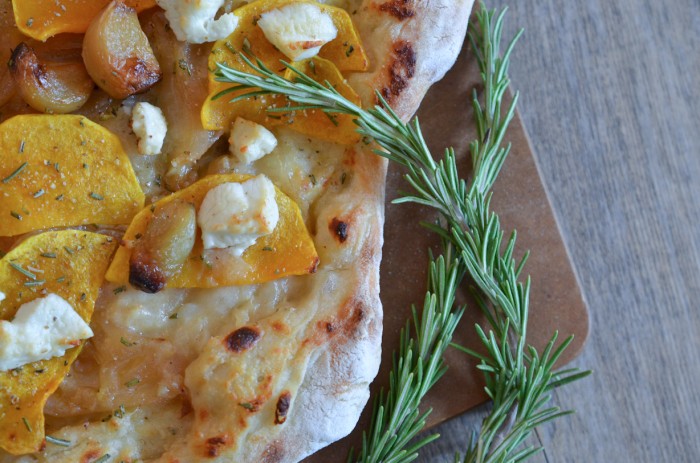 Pizza Night: Roasted Garlic, Butternut Squash and Goat Cheese