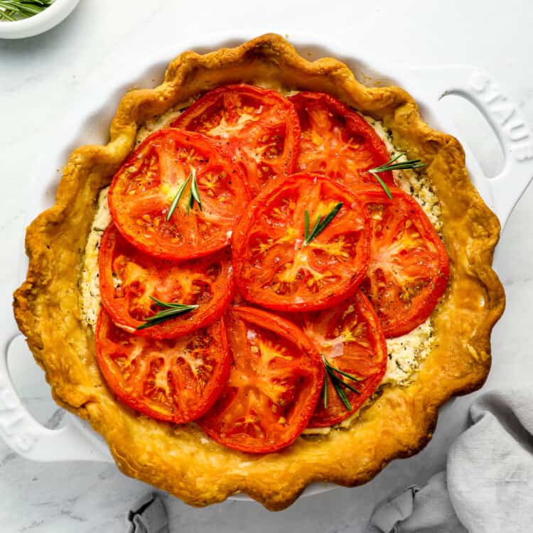 A Tomato Tart hot out of the oven.