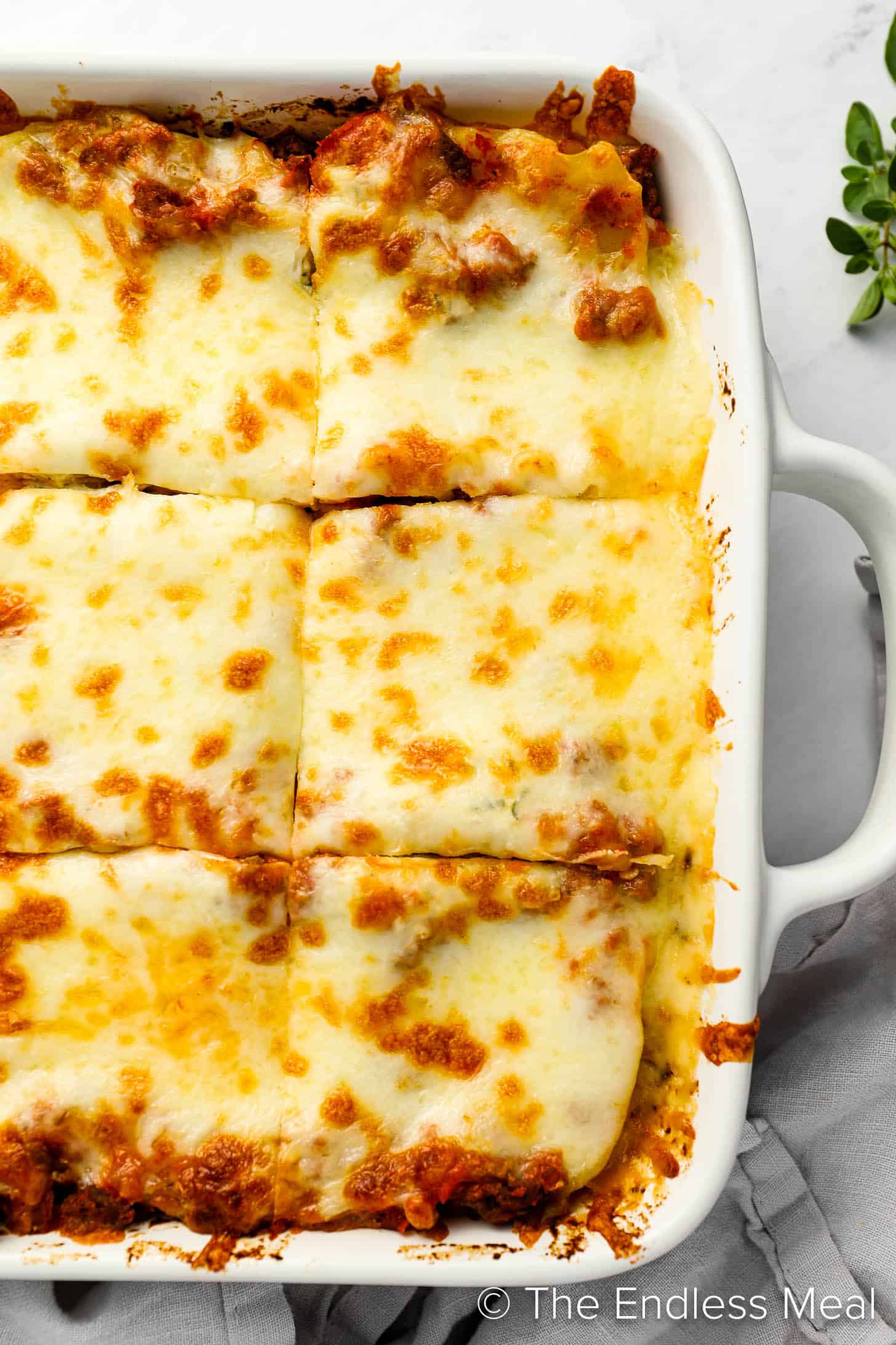 Our Easy Lasagna Recipe hot out of the oven