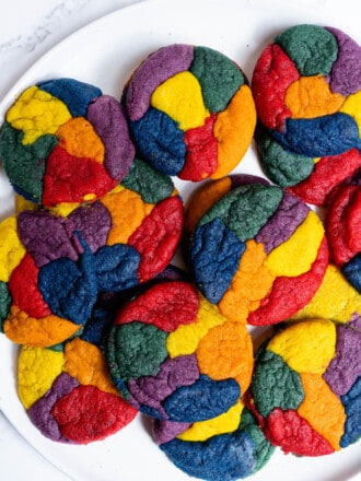 Rainbow Pride Cookies on a plate