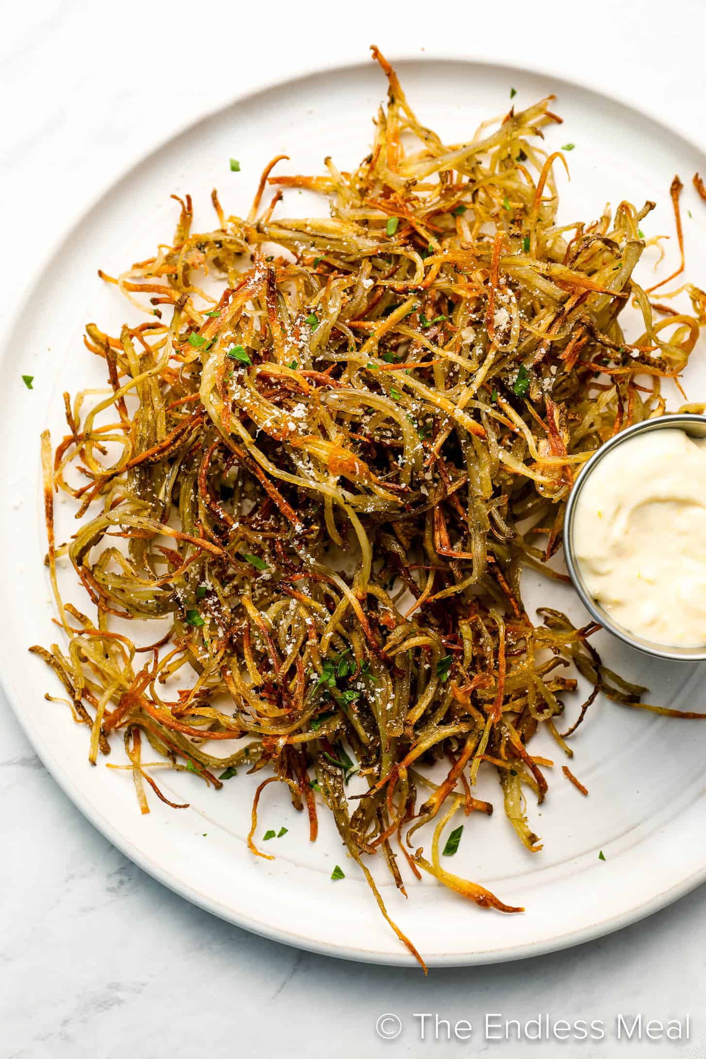 A plate of Shoestring Fries