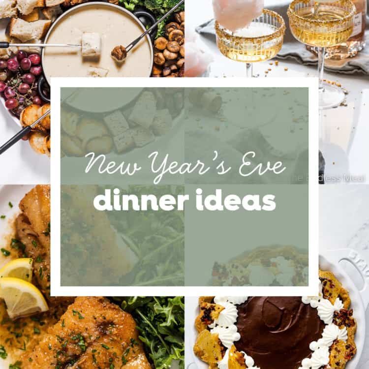 A collage of four New Year's Eve Dinner Ideas