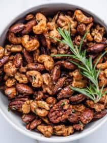 Spiced Rosemary Nuts in a serving bowl