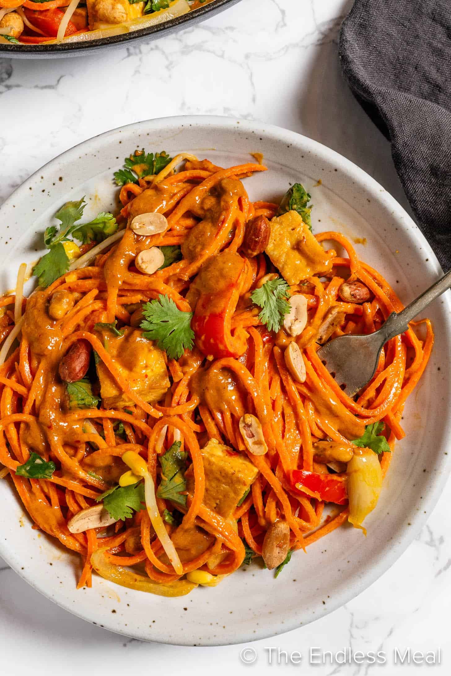 Carrot Noodles in a dinner bowl