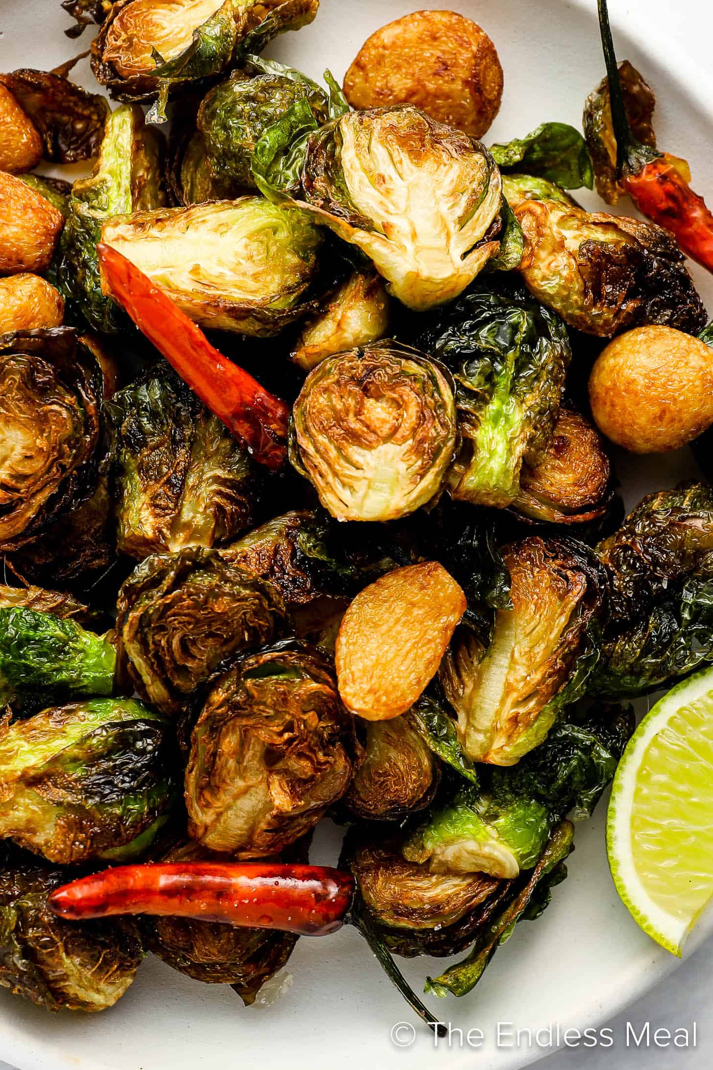 A close up of Fried Brussels Sprouts
