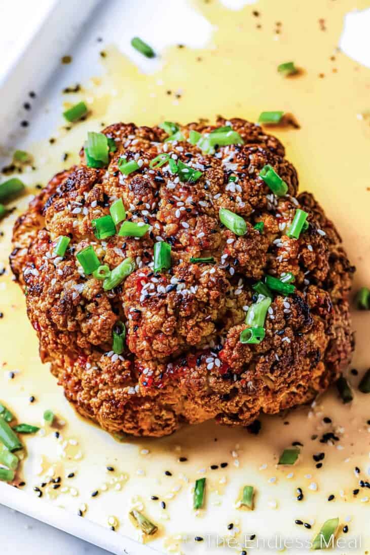 AsianInspired Whole Roasted Cauliflower The Endless Meal®