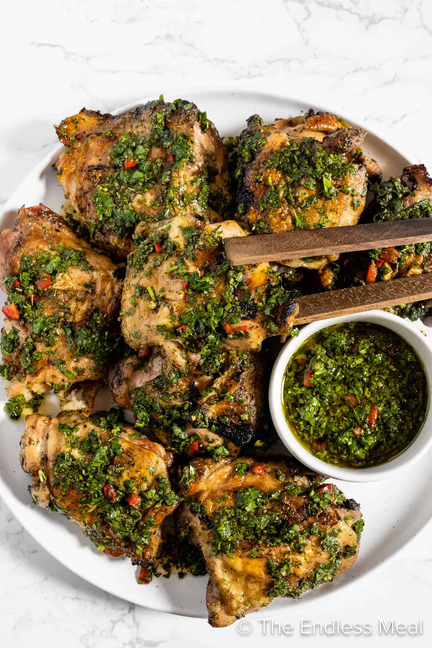 Chimichurri Chicken on a serving plate
