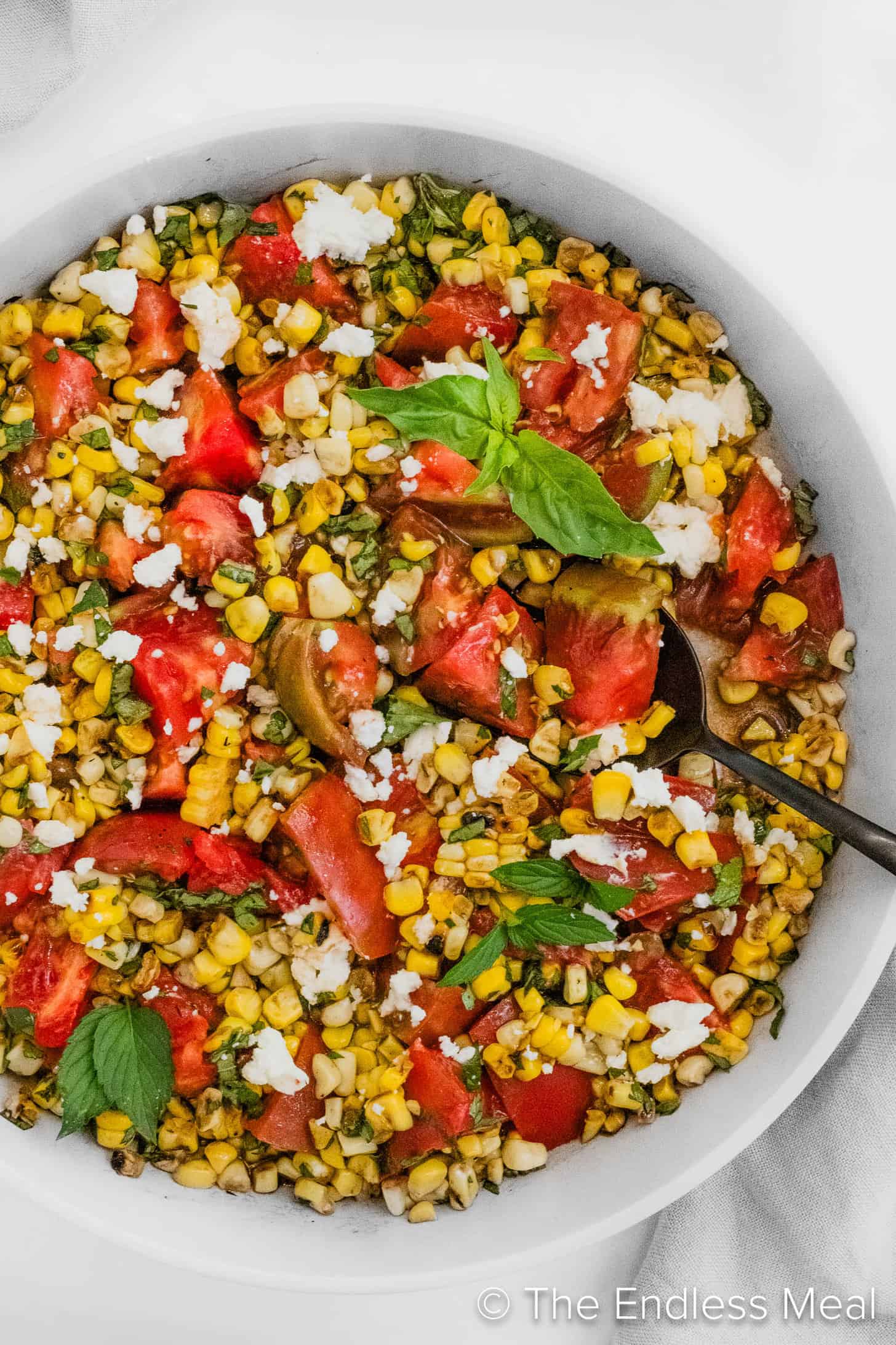 A close up of Corn and Tomato Salad
