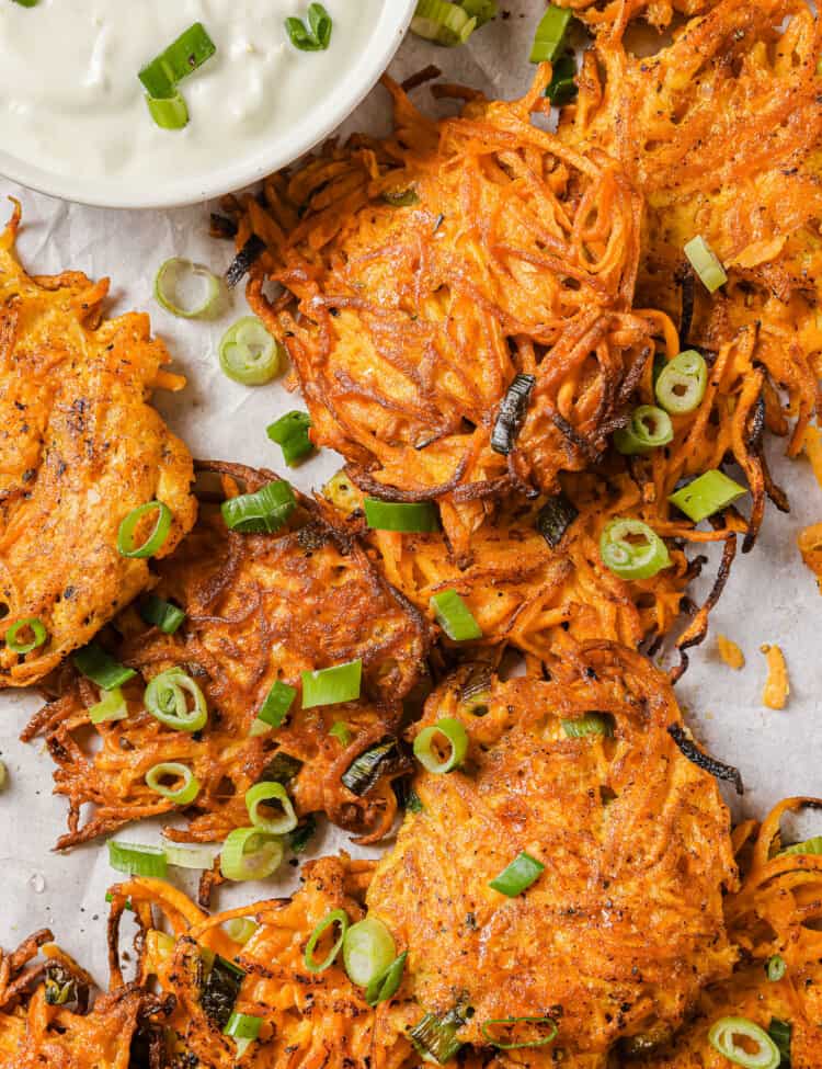 a close up of Sweet Potato Fritters