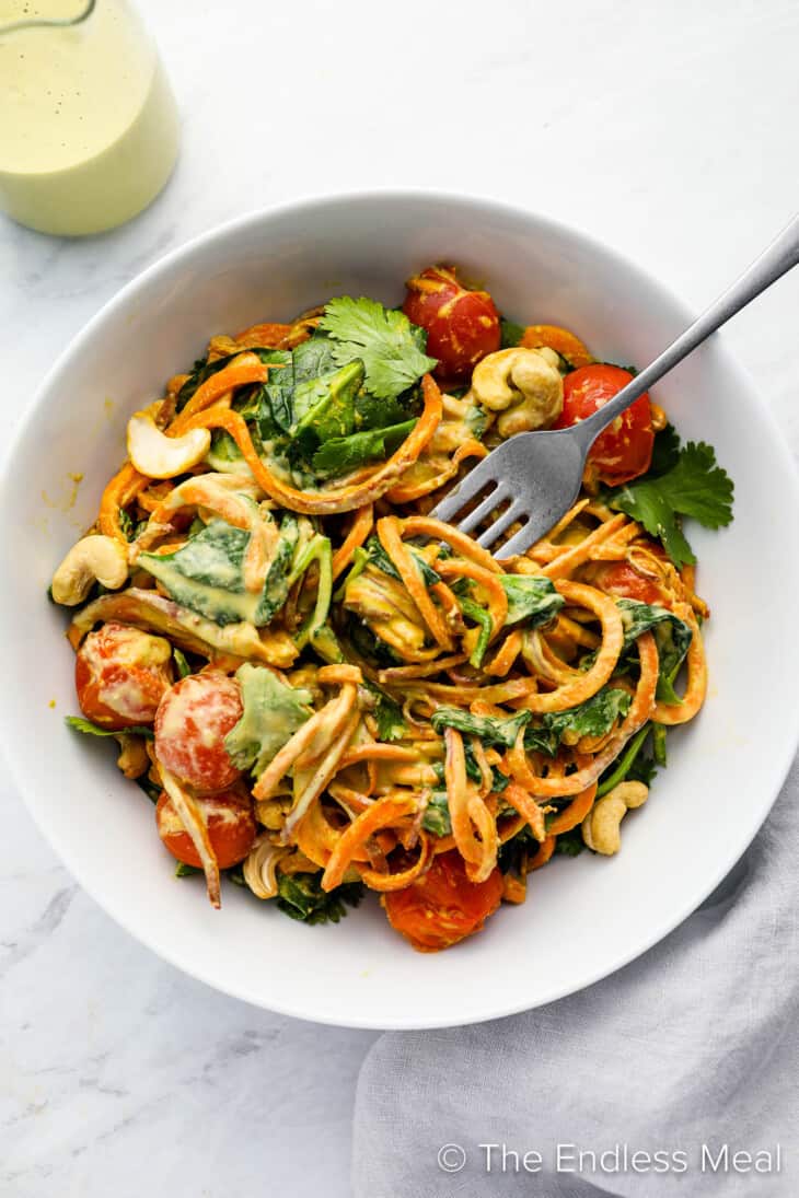 Sweet Potato Noodles with Cashew Sauce