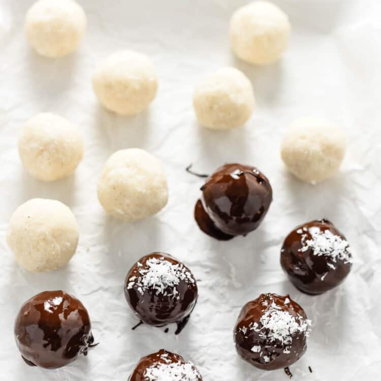 A tray of Coconut Energy Balls