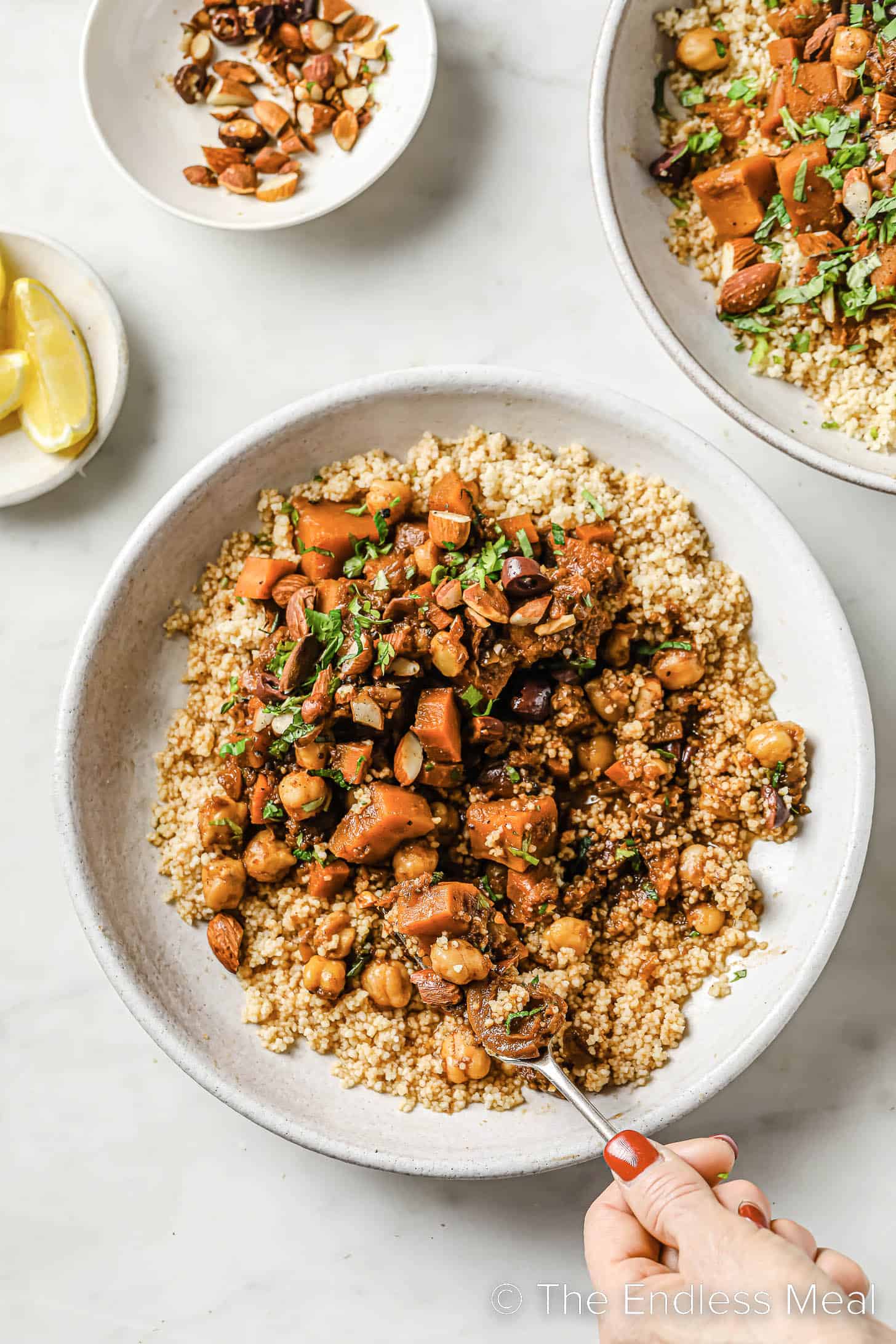 Vegetable Moroccan Tagine on a serving plate