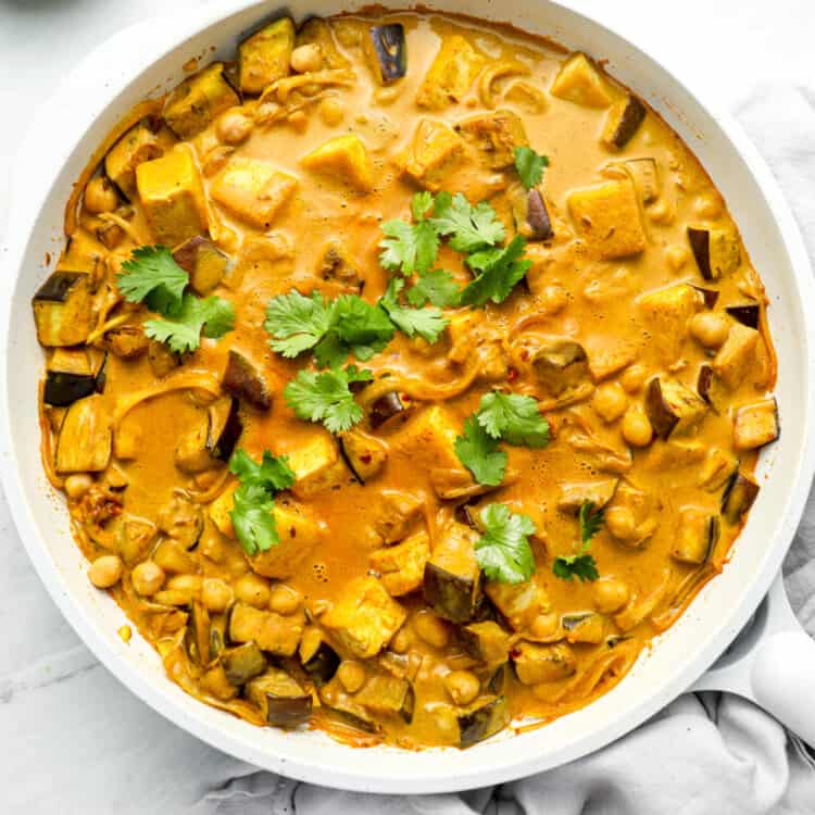 Eggplant Curry in a pan
