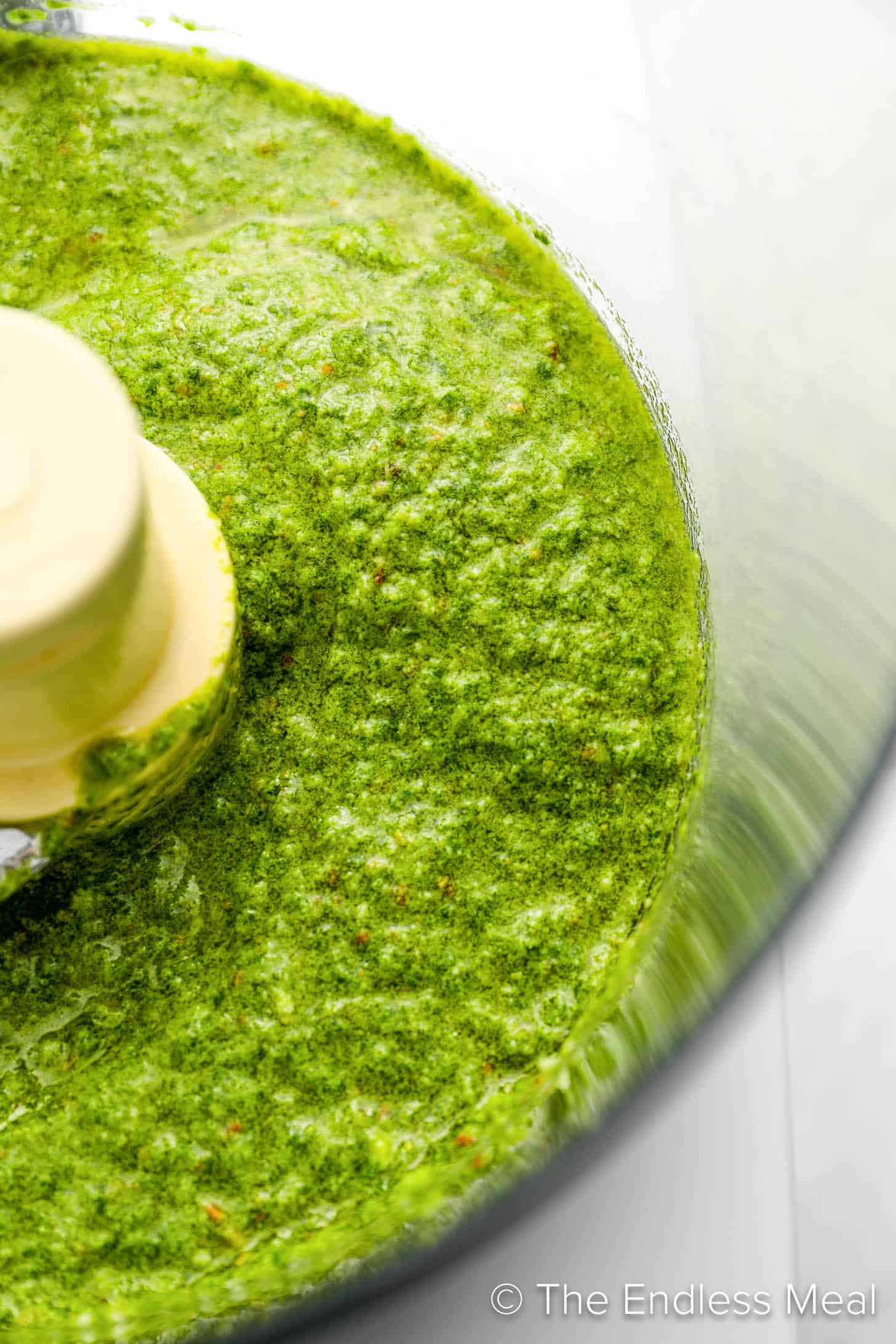 Making this Easy Pesto Recipe in a food processor