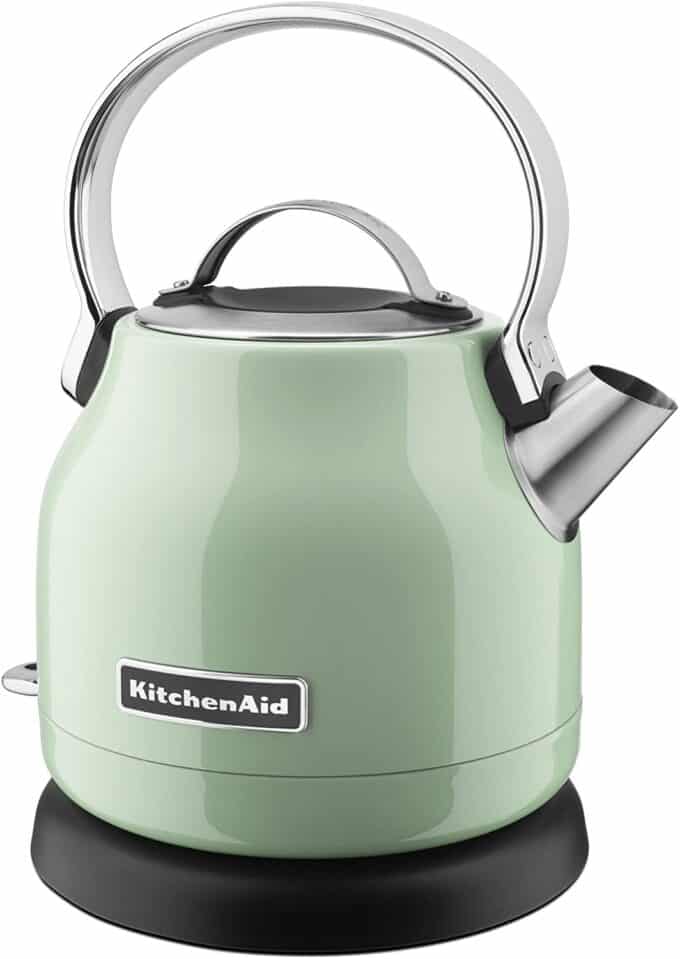 a green electric kettle on our Awesome Christmas Gifts for Foodies list