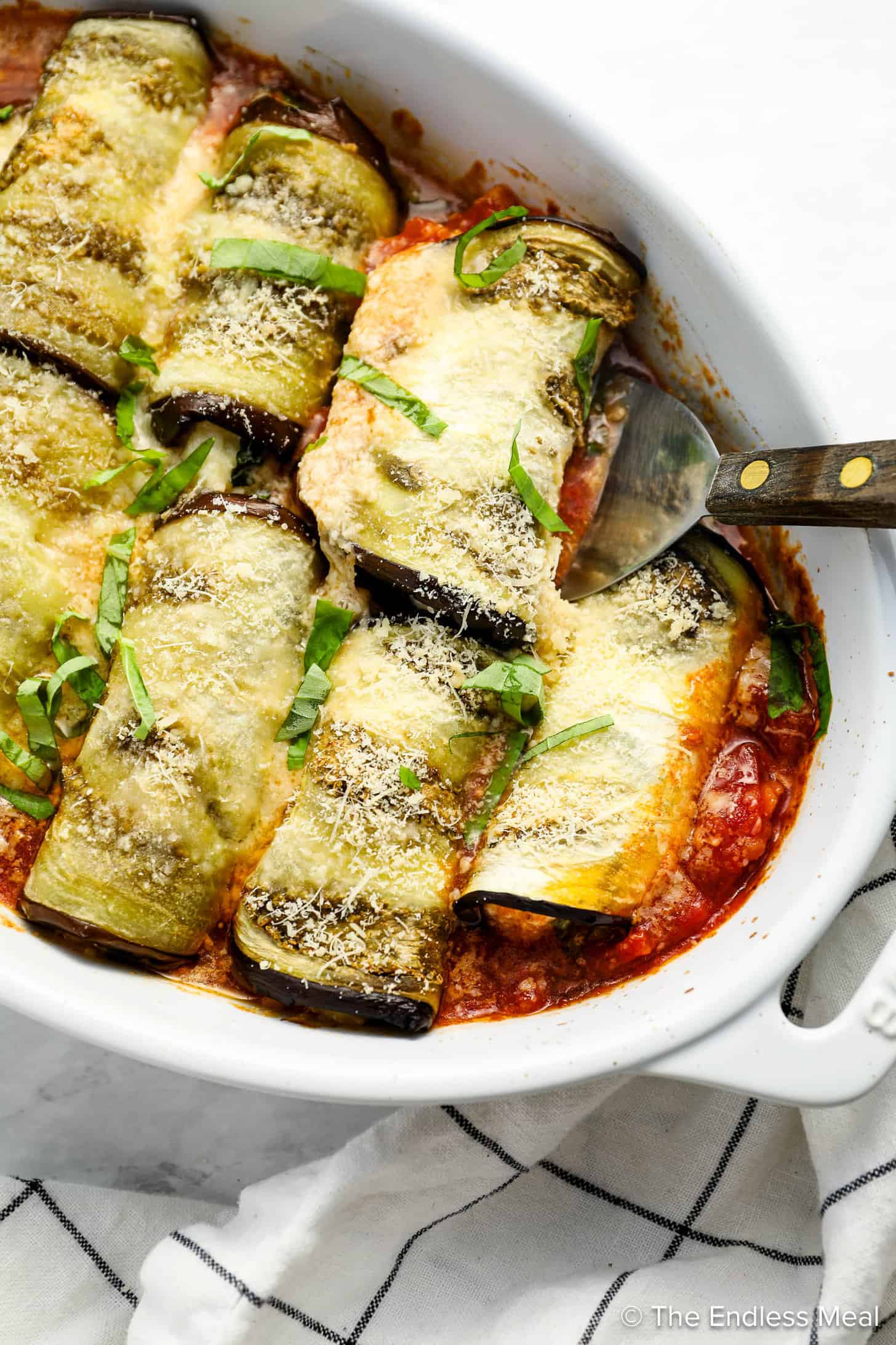 Eggplant Involtini wit Lemon Thyme Ricotta