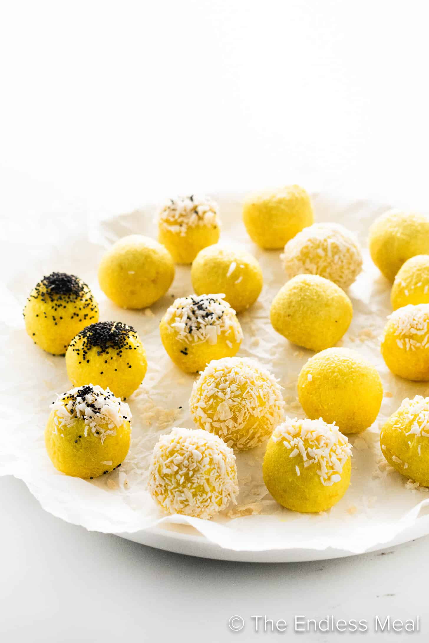 Lemon Balls on a dessert plate
