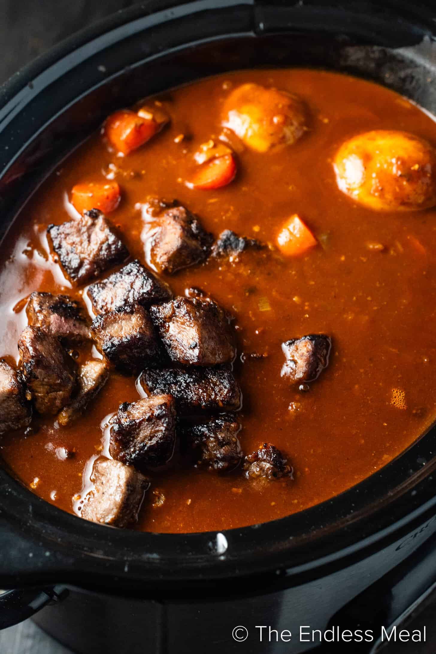 Guinness Beef Stew in a slow cooker