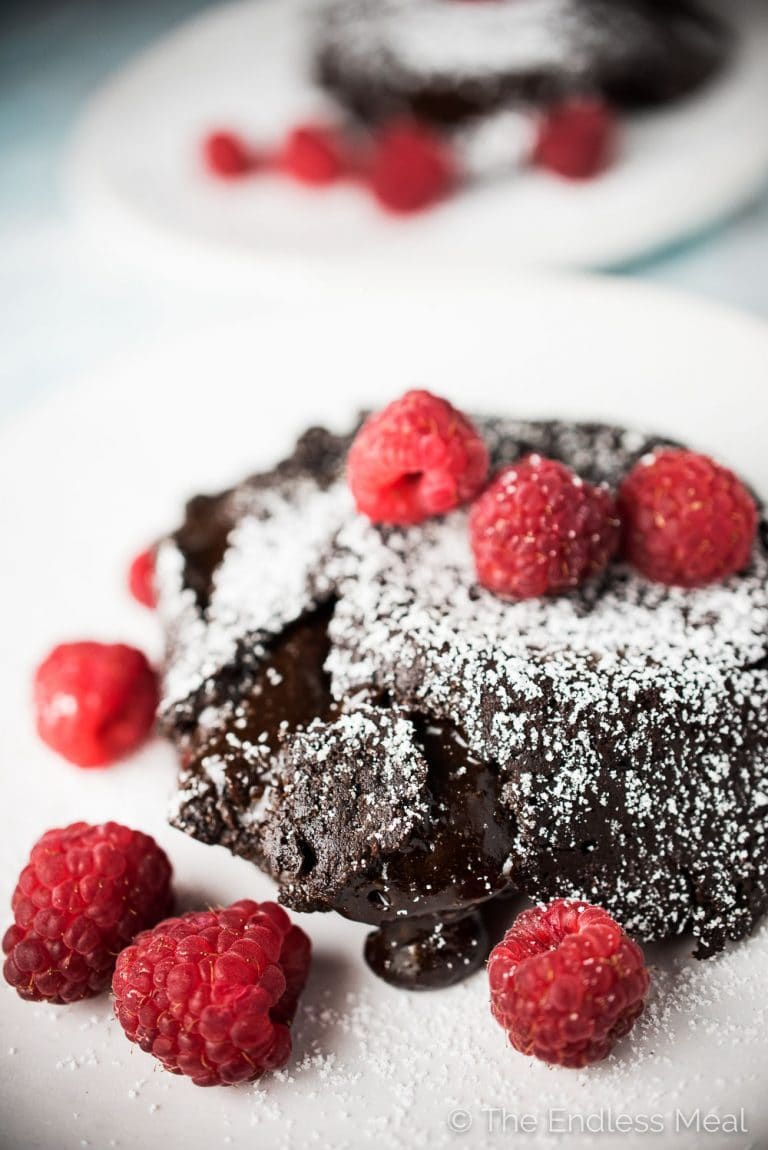 chocolate lava cake for on the romantic valentine's day dinner menu for two. 