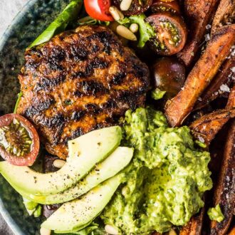 Chili Chicken Burger Bowls With Avocado Pesto The Endless Meal