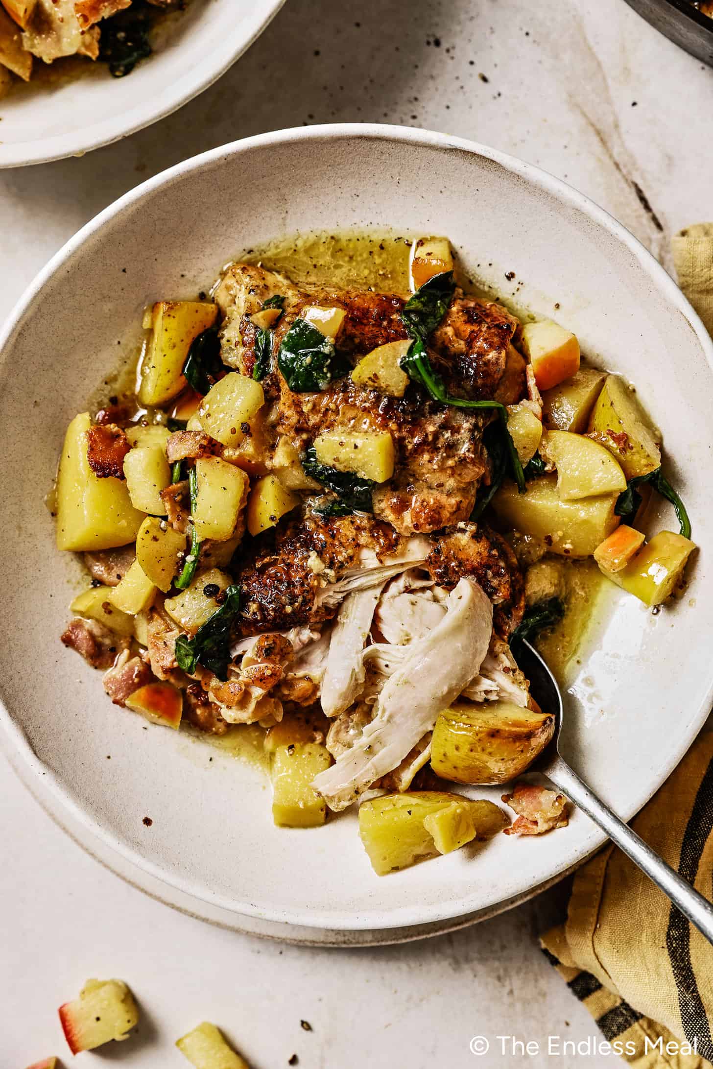 This Apple Chicken Recipe on a dinner plate