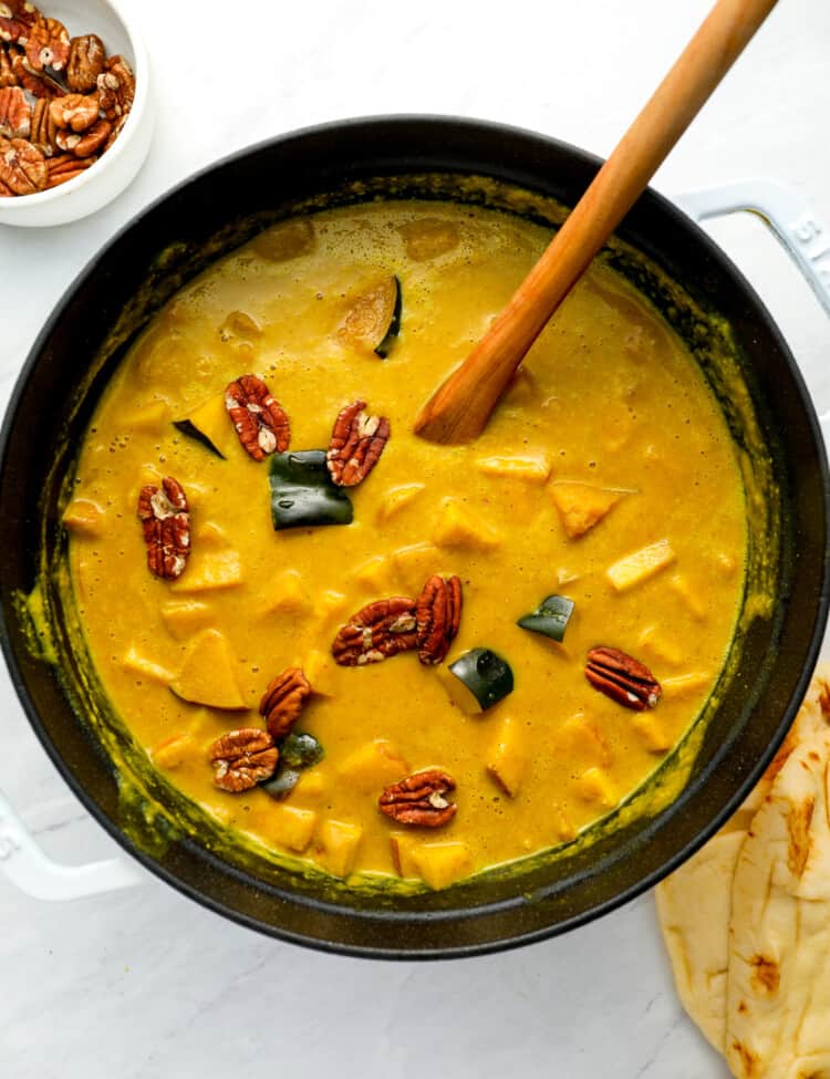 Pumpkin Curry in a cooking pot
