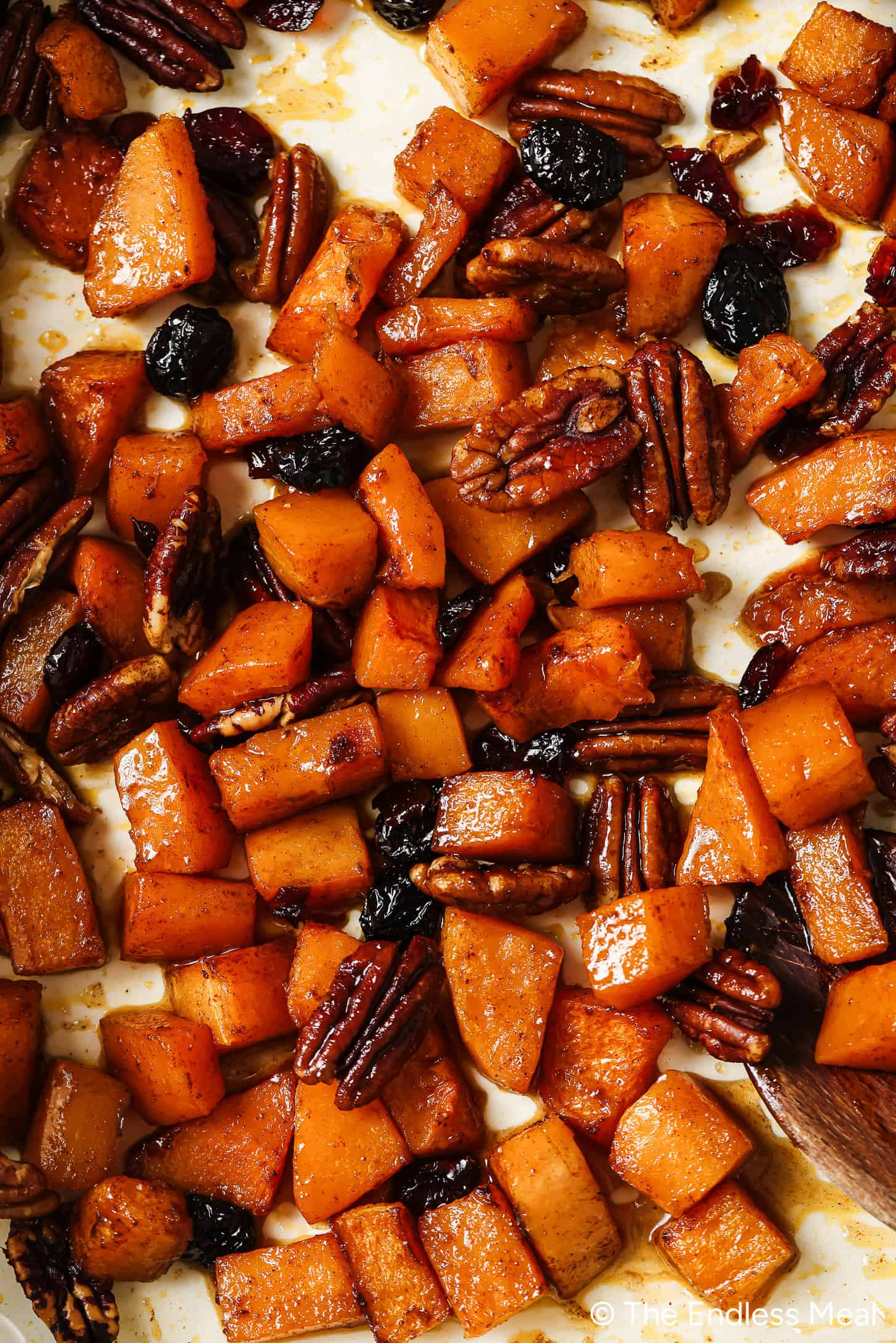Maple Roasted Butternut Squash hot out of the oven