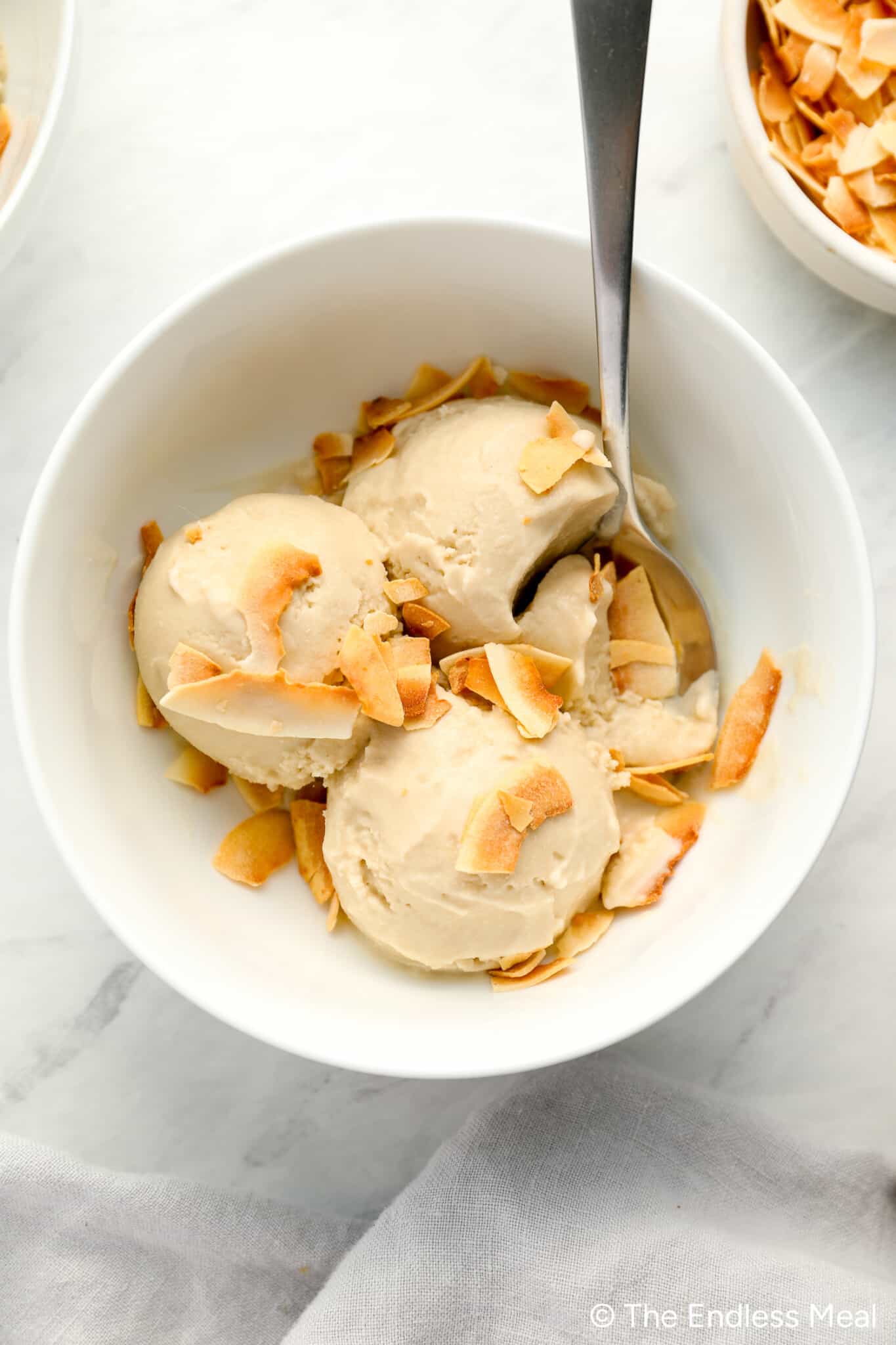 Coconut milk vanilla ice cream dairy-free homemade for scoopable creamy frozen dessert