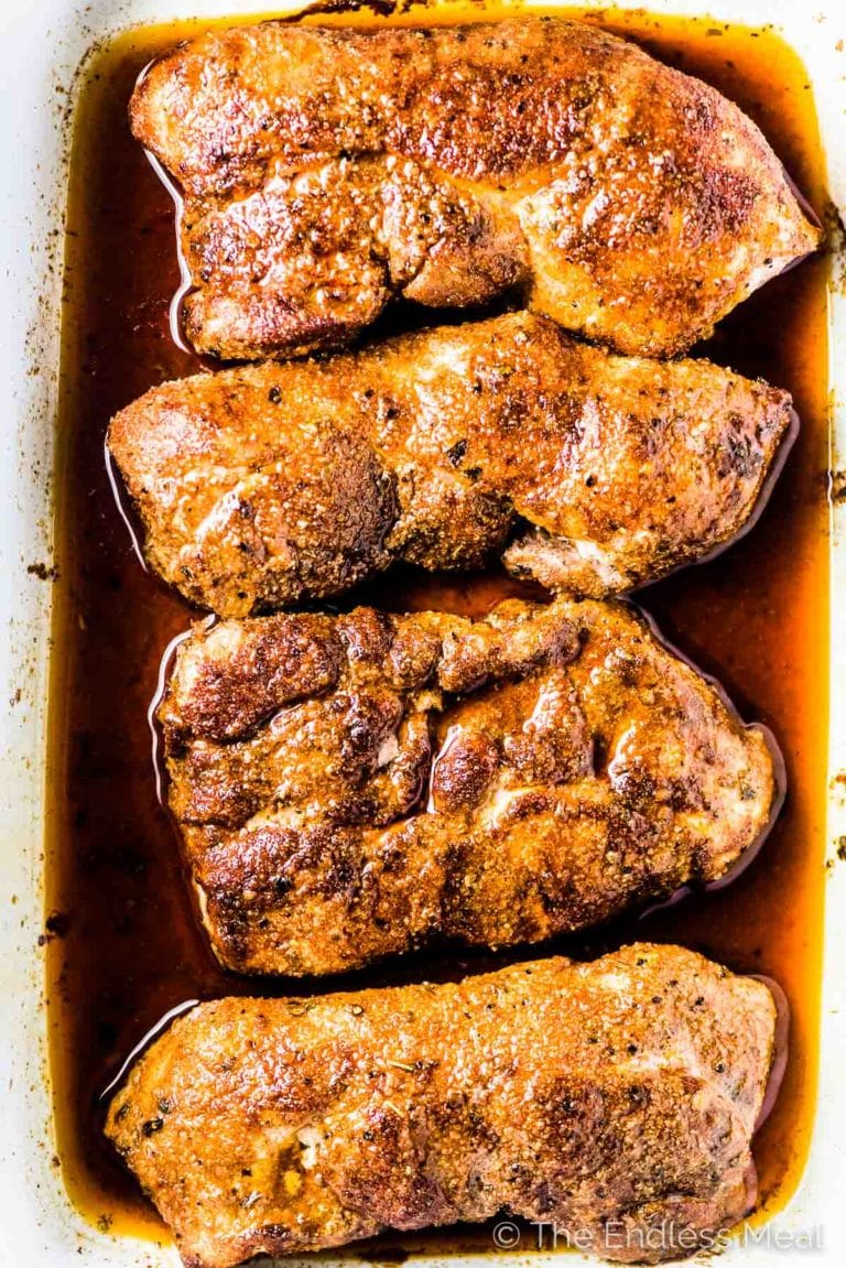 How long does it take to bake boneless pork chops Juicy Baked Pork Chops Super Easy Recipe The Endless Meal