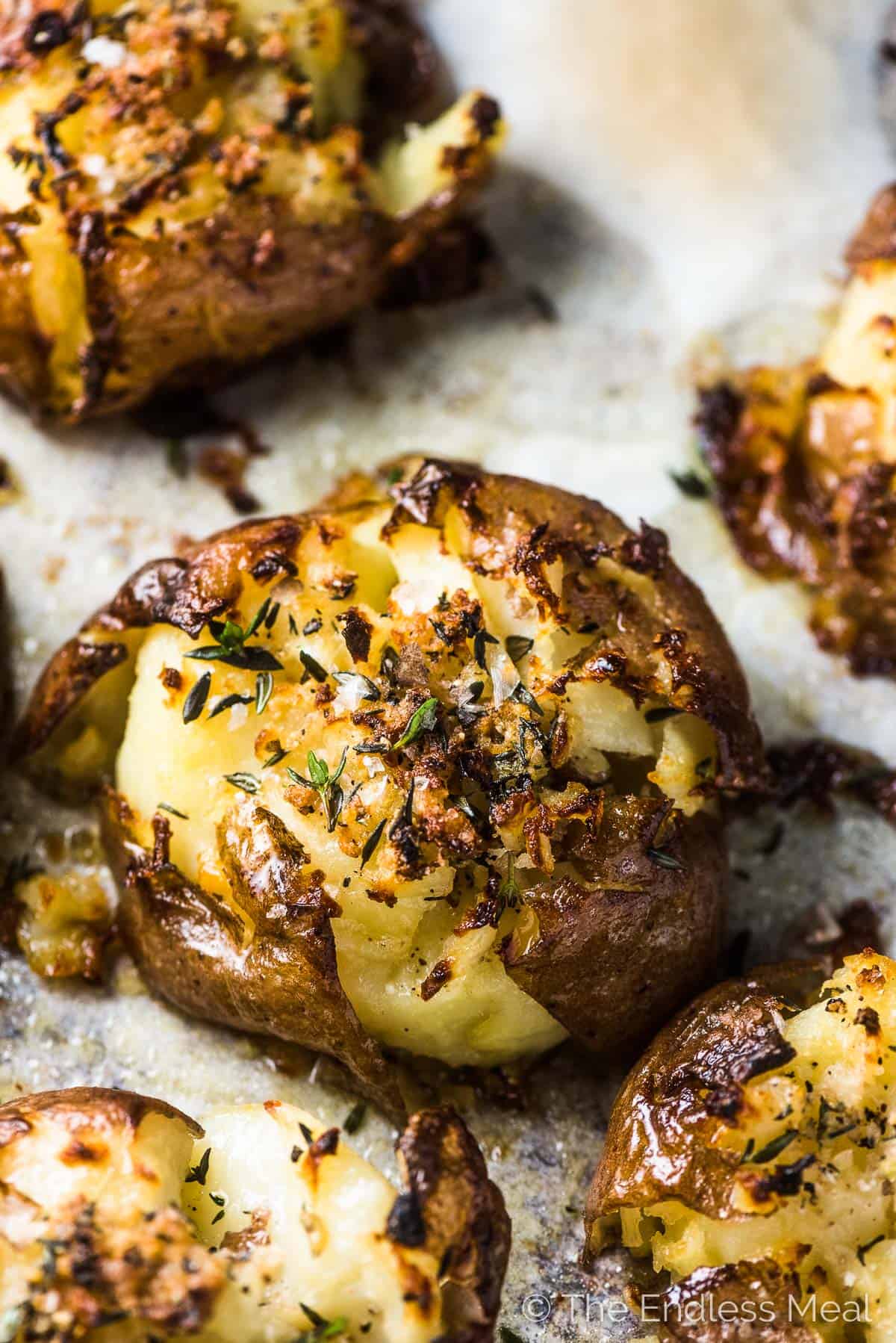 Crispy Garlic Smashed Red Potatoes (easy recipe!) | The Endless Meal®