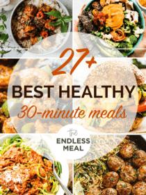 A collage of 6 of the best healthy 30 minute meals.