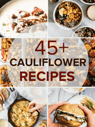 a series of photos of cauliflower recipes