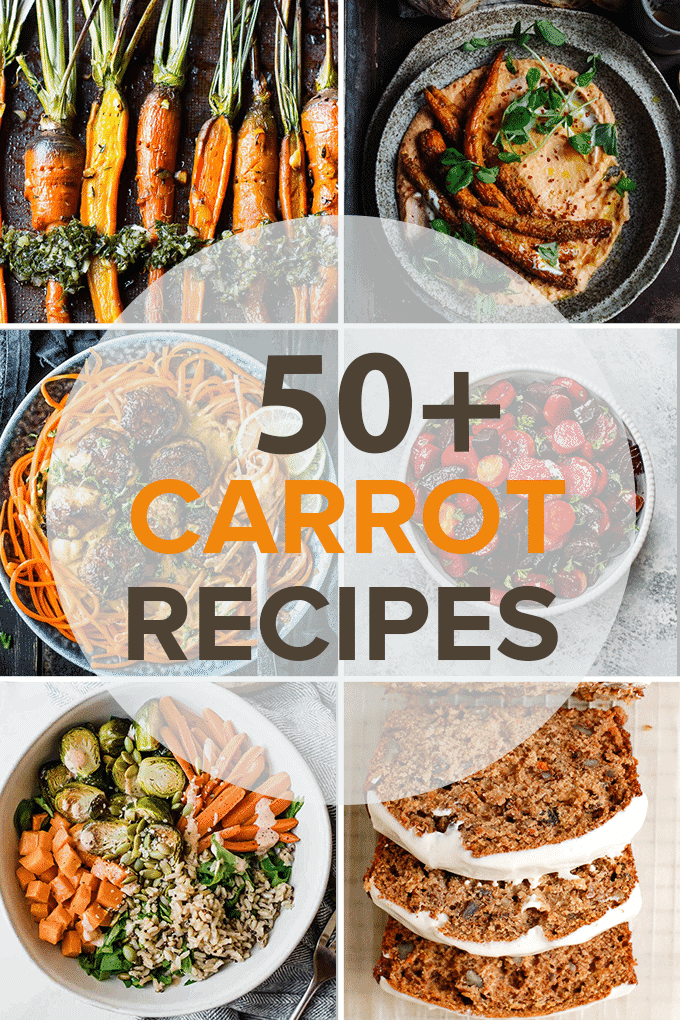 A collage of our favorite carrot recipes with the post title on the picture.