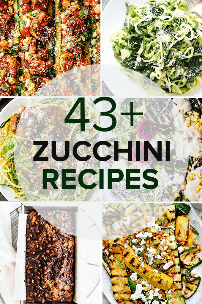 A collage of the Best Zucchini Recipes with the post title on the picture.
