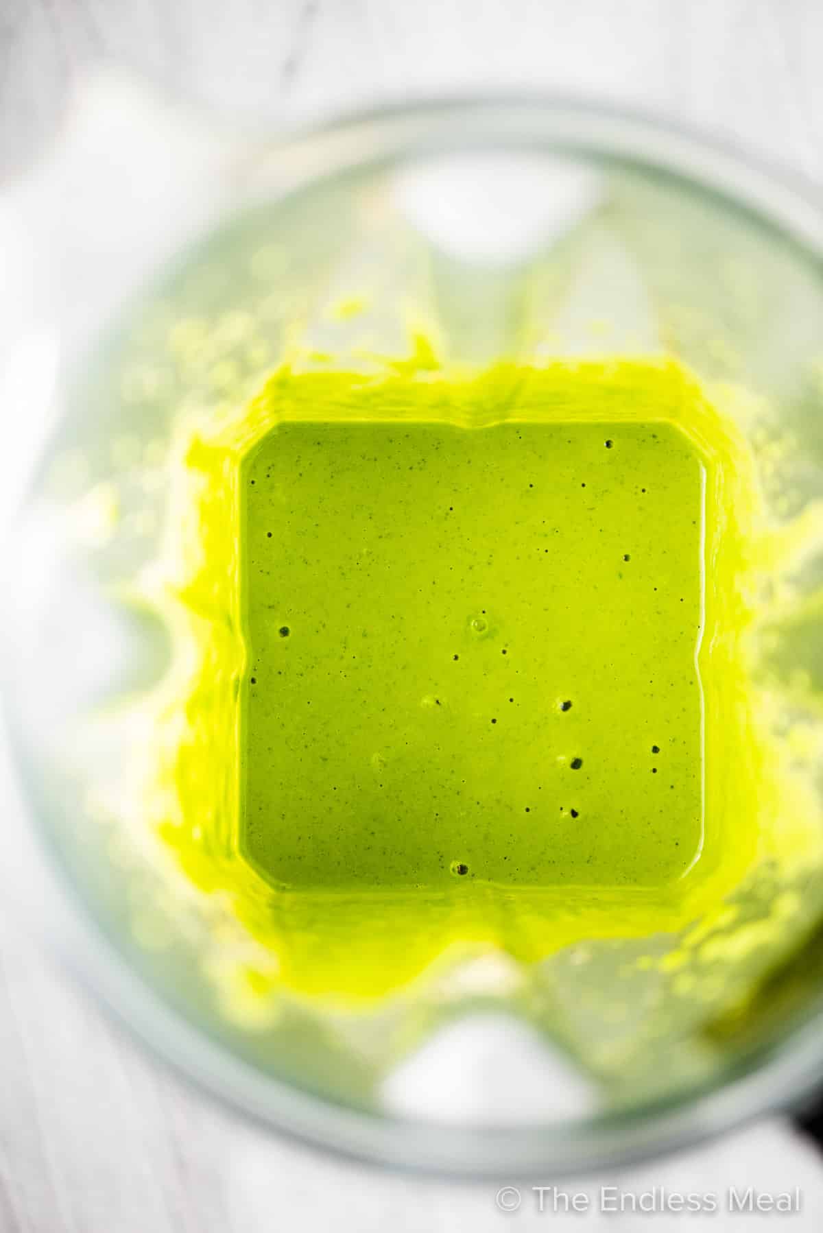 This green goddess dressing recipe creamy and smooth in a blender. 