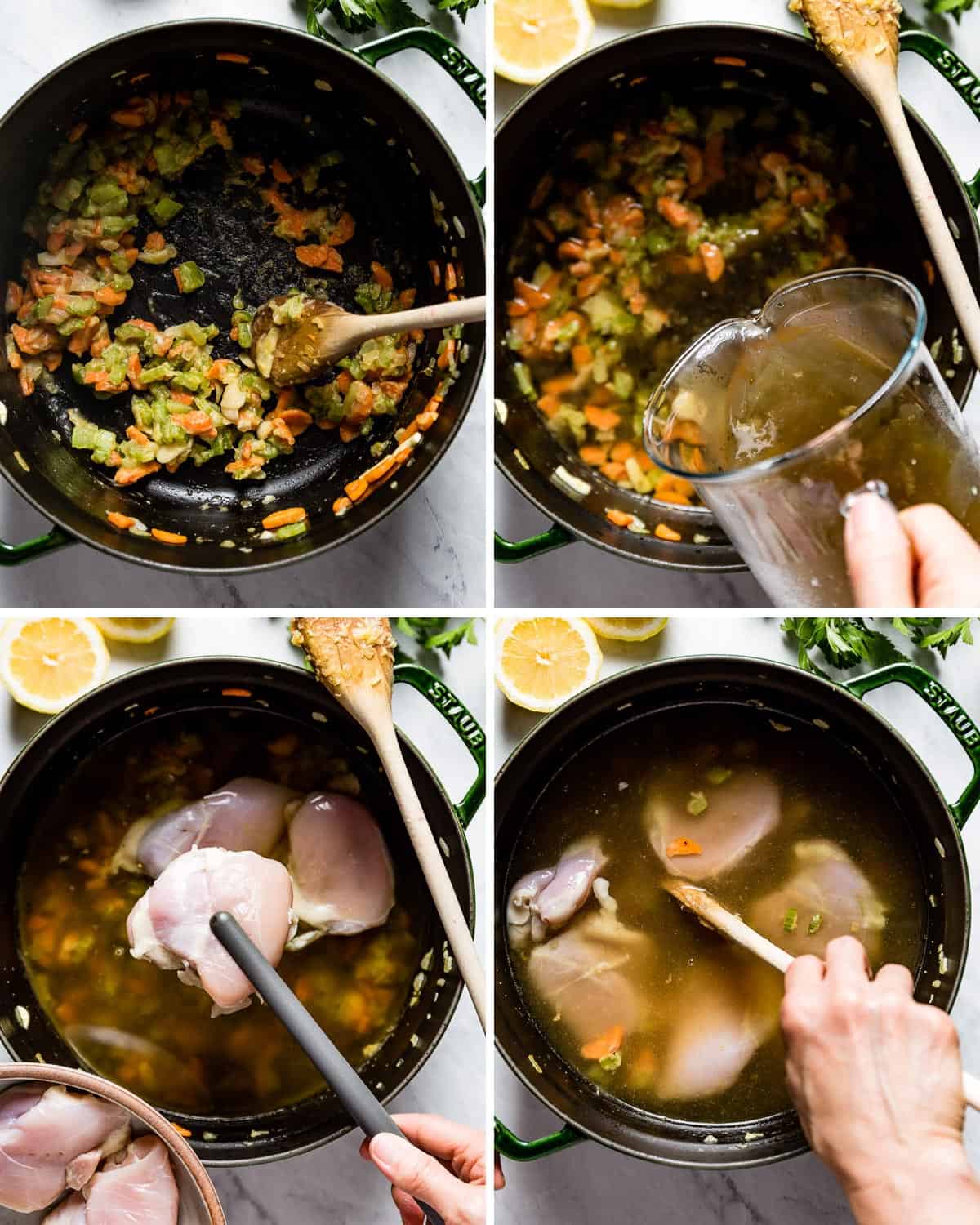 Four images showing how to make the recipe