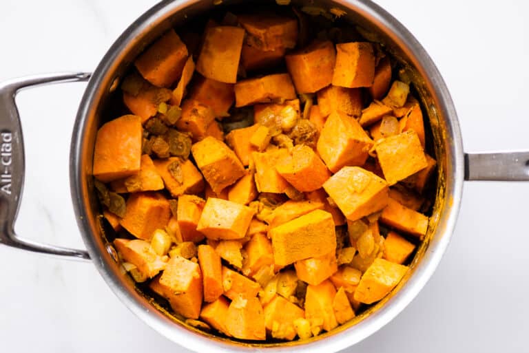 Sweet Potato Turmeric Soup with Almond Croutons The Endless Meal®