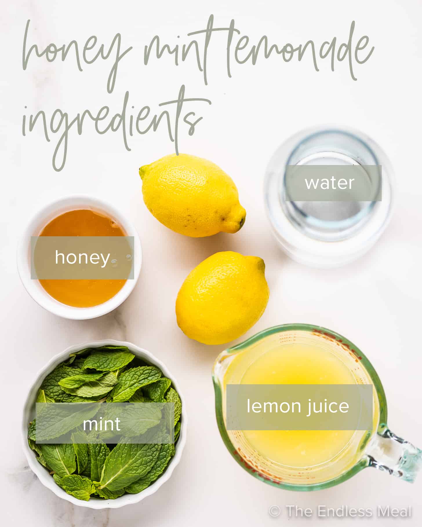 the ingredients needed to make mint lemonade