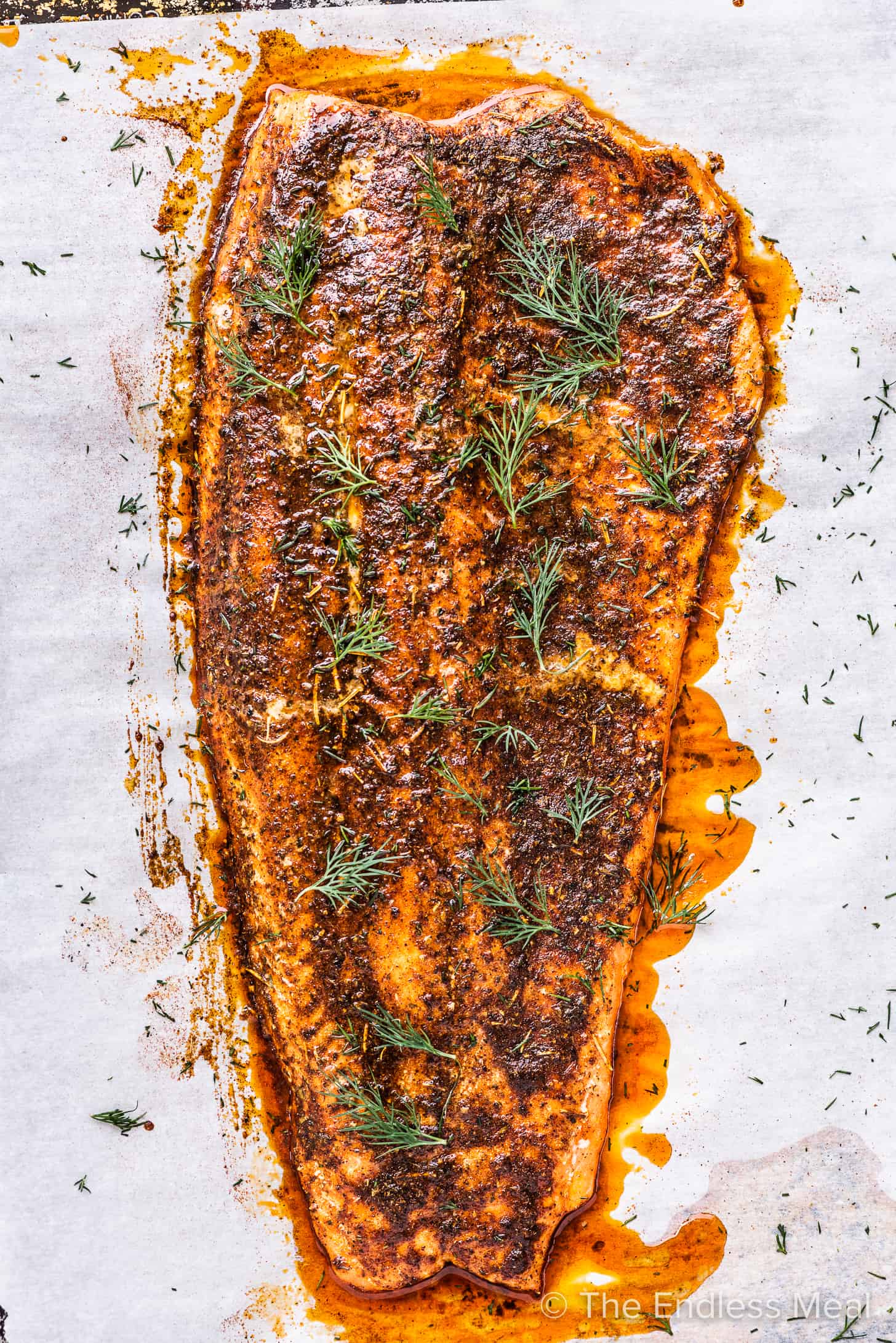 slow roasted salmon hot out of the oven