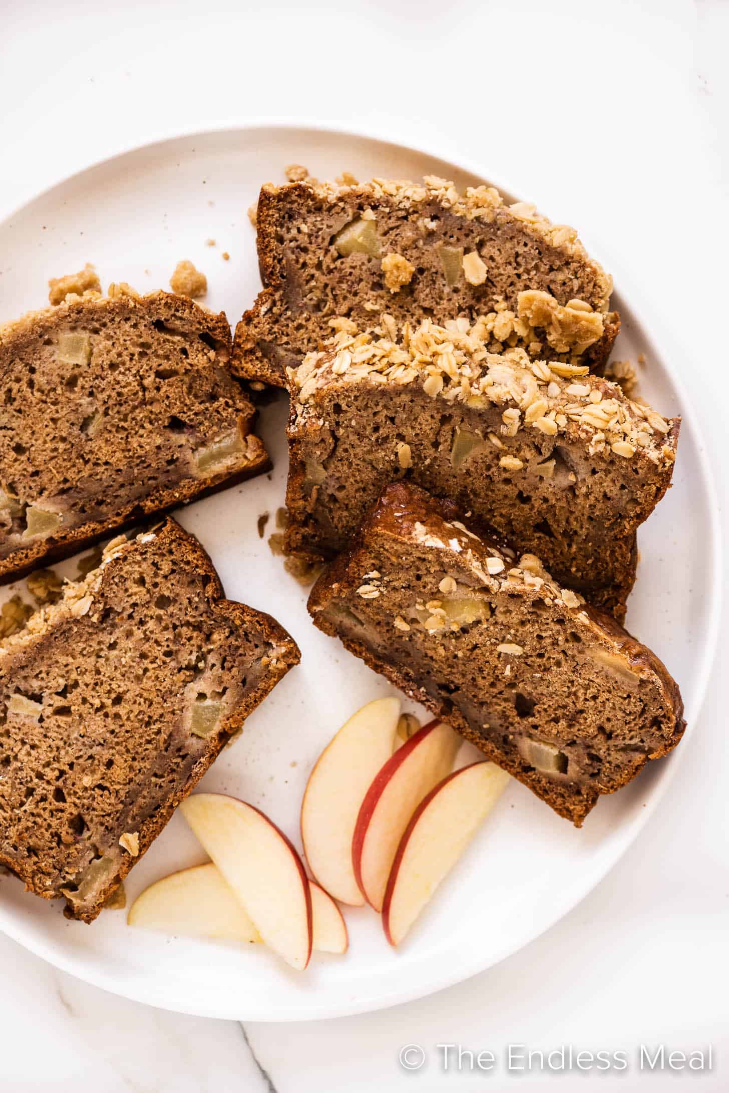 slices of Apple Banana Bread on a plate