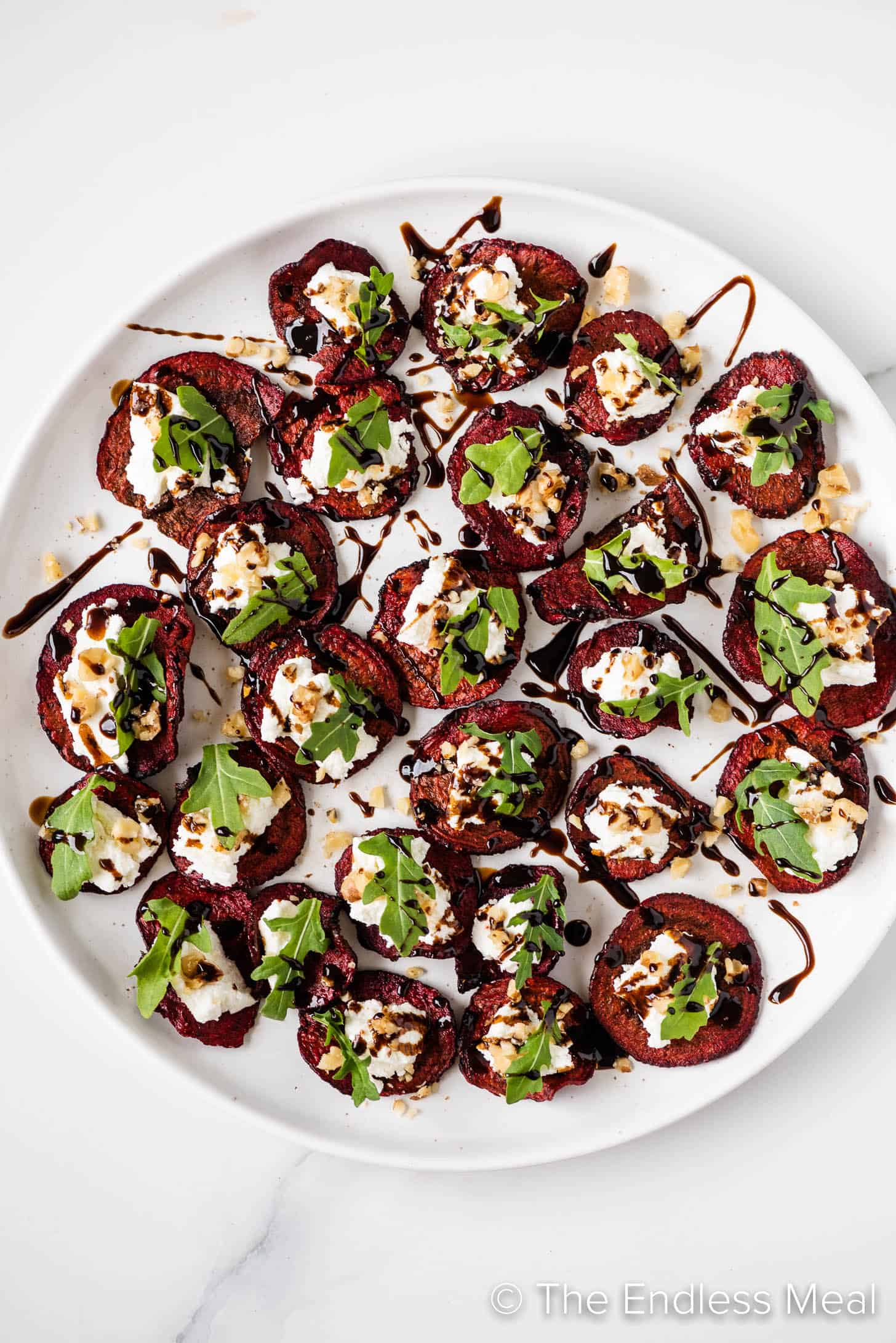 looking down on this easy beet appetizer recipe