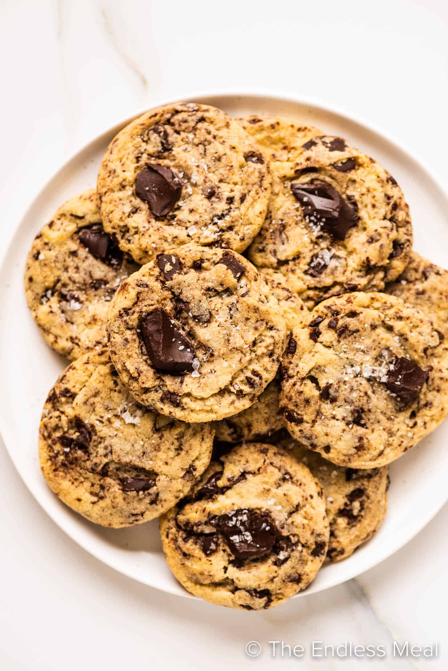 Egg-Free Chocolate Chip Cookies on a plate