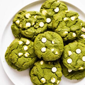 a plate of Matcha Cookies