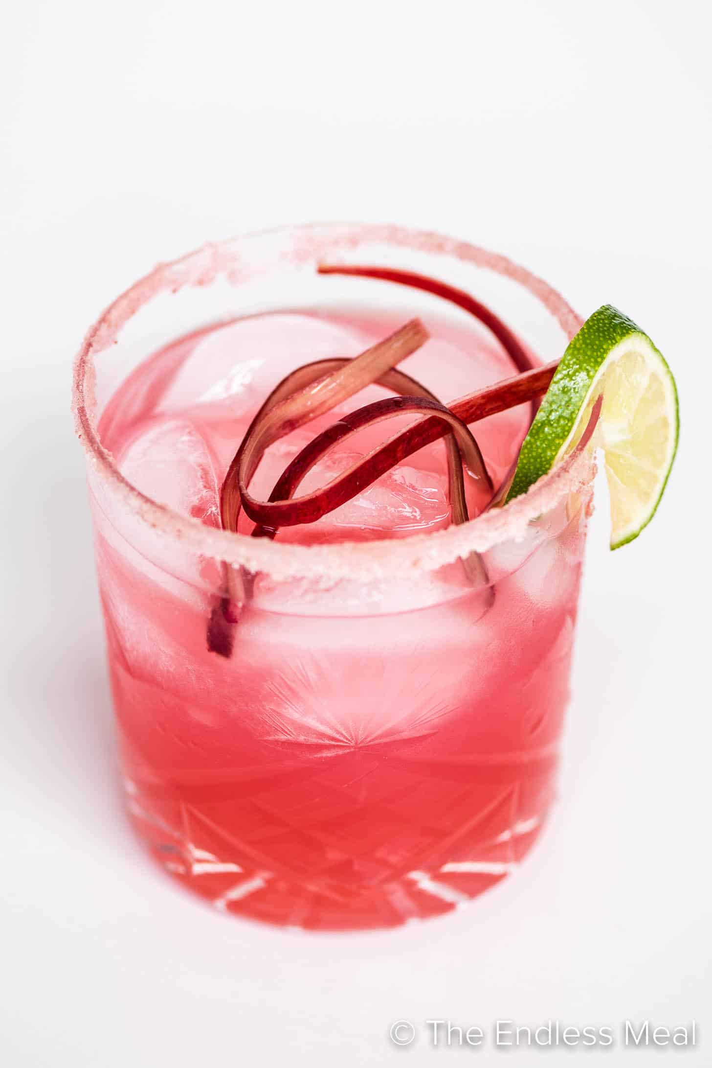 a glass of Rhubarb Margarita