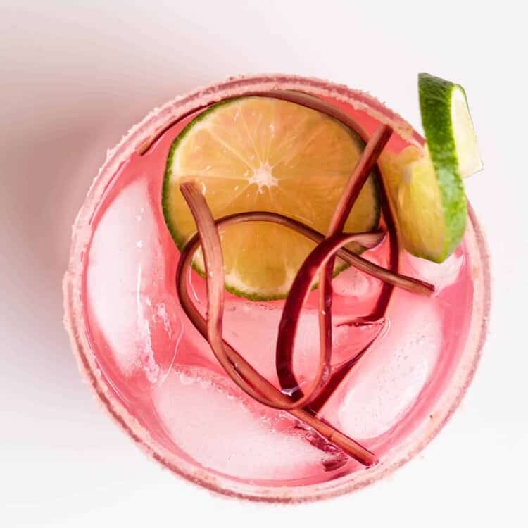 a Rhubarb Margarita in a glass