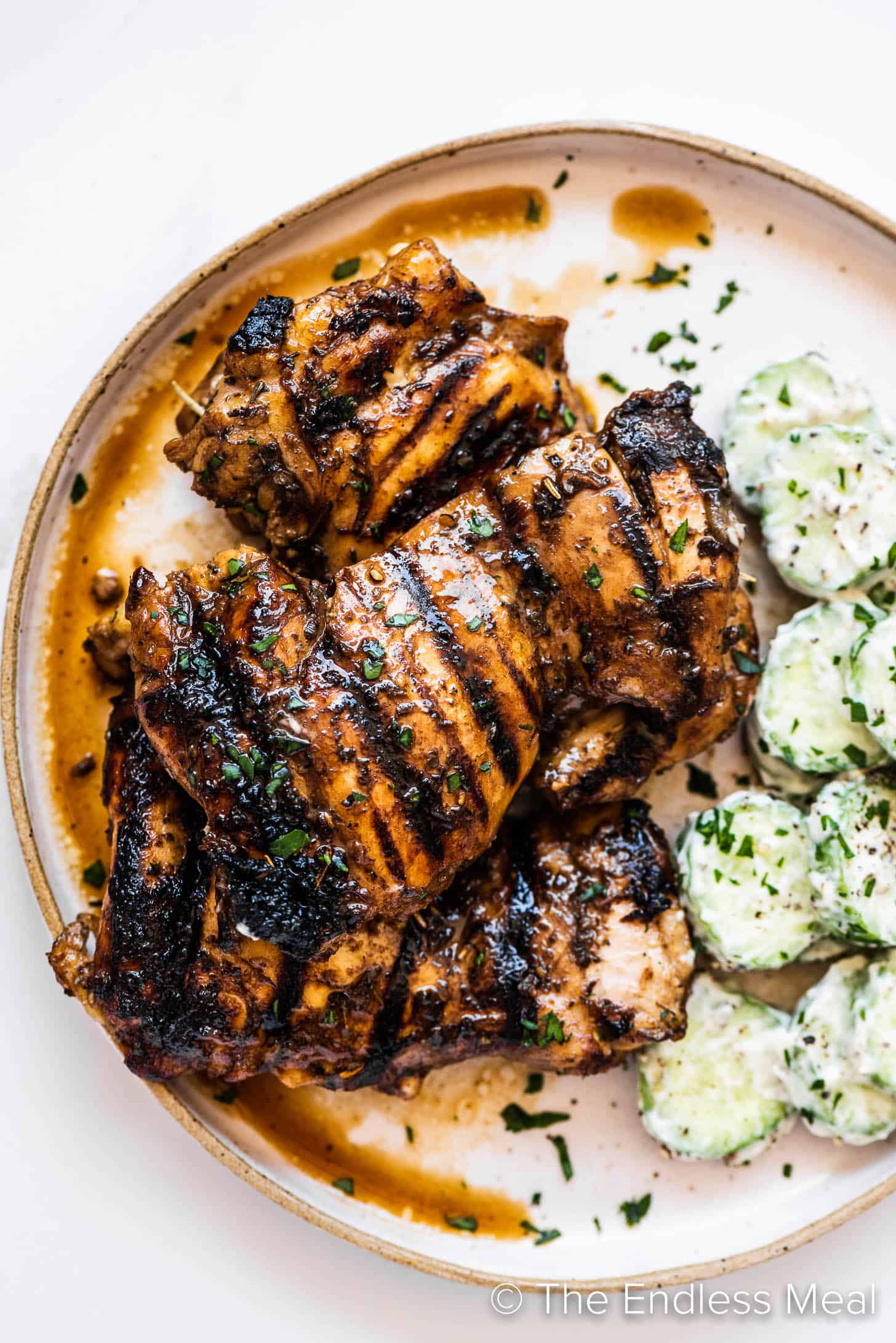 a plate of balsamic vinegar marinated chicken on a plate